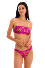 Load image into Gallery viewer, Model Front: Rio De Sol Top Top Roar-Pink Bandeau-Reto