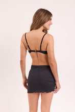 Load image into Gallery viewer, Model Back: Rio De Sol Beach Skirt Black Mini Skirt Ruched