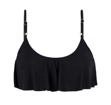 Load image into Gallery viewer, Product Front: Rio De Sol Top Top Leopardo Black Babado
