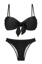 Load image into Gallery viewer, Product Front: Rio De Sol Set Set Shimmer-Black Bandeau-No Essential