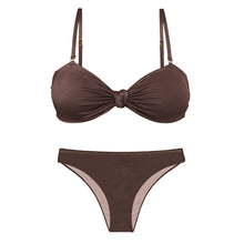 Load image into Gallery viewer, Product Front: Rio De Sol Set Set Shimmer-Coffee Bandeau-Joy Essential