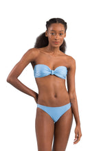 Load image into Gallery viewer, Model Front: Rio De Sol Top Top Shimmer-Baltic-Sea Bandeau-Joy
