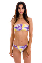 Load image into Gallery viewer, Model Front: Rio De Sol Set Set Tiedye-Purple Bandeau-Reto Fio
