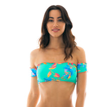 Load image into Gallery viewer, Gallery: Rio De Sol Top Top Acqua Flora Off Shoulder
