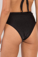 Load image into Gallery viewer, Bottom Shimmer-Black Belted-High-Waist
