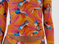 Load and play video in Gallery viewer, Video: Rio De Sol Top Top Orange-Bloom Rash-Guard
