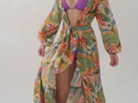 Load and play video in Gallery viewer, Video: Rio De Sol Maxi Dresses Tropical Long Dress Verona
