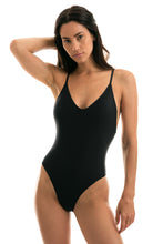 Load image into Gallery viewer, Model Front: Rio De Sol One-Piece Cloque Preto Hype
