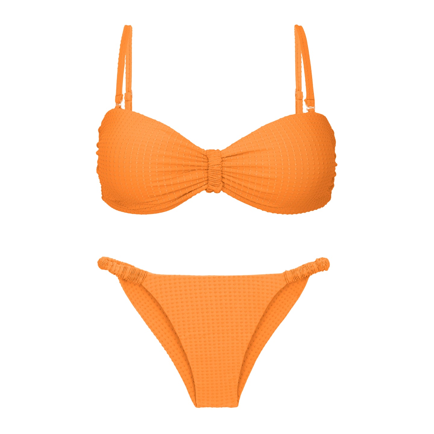 Product Front: Rio De Sol Set Set Dots-Mango Bandeau-Crispy Cheeky-Crispy