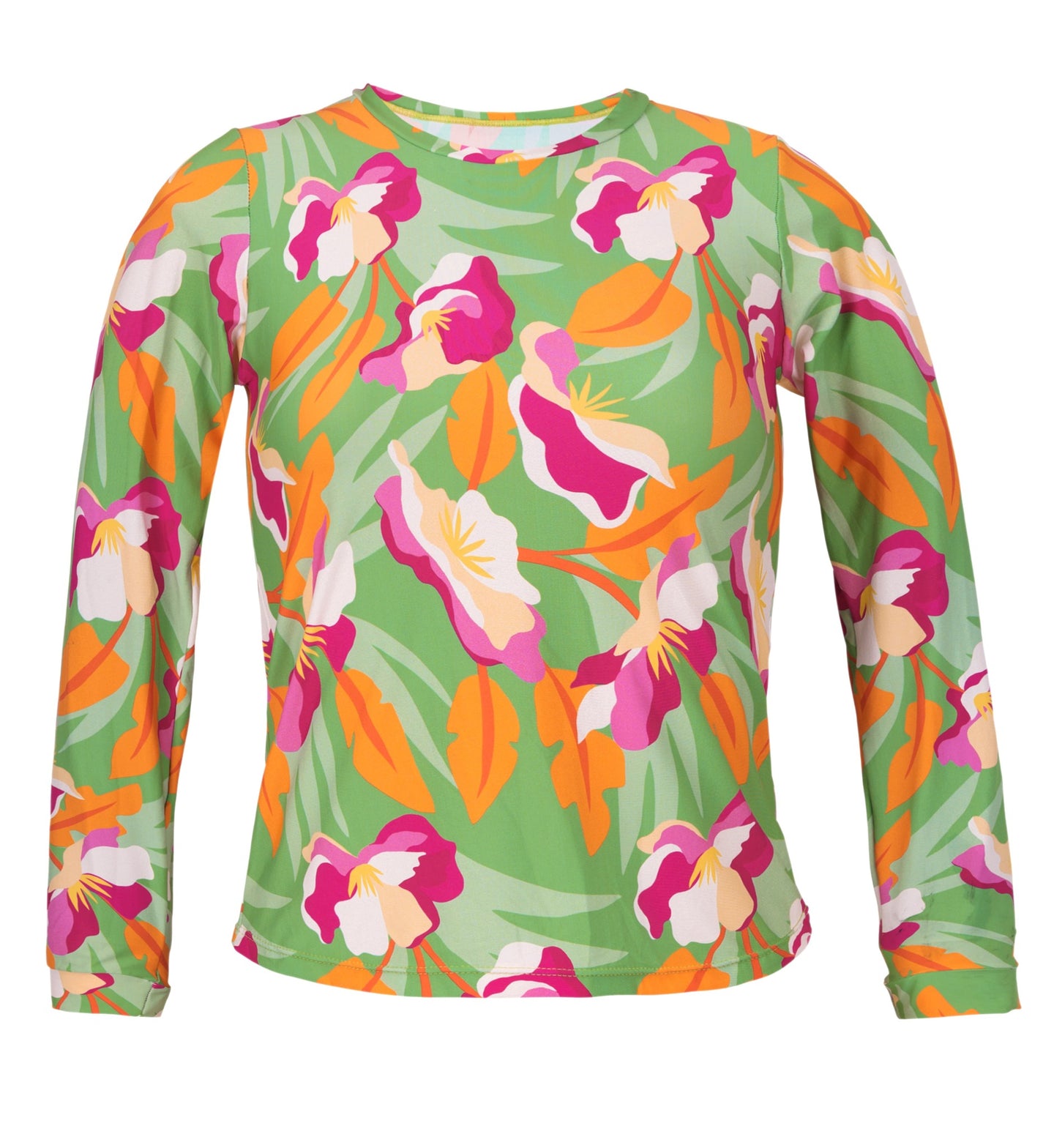 Product Front: Rio De Sol Top Top Green-Bloom Rash-Guard